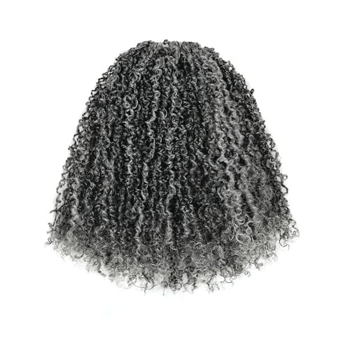 Yanky Twist Crochet Hair – 10 Inch Gray Salt and 10 Inch (Pack of 8) F1B/Gray