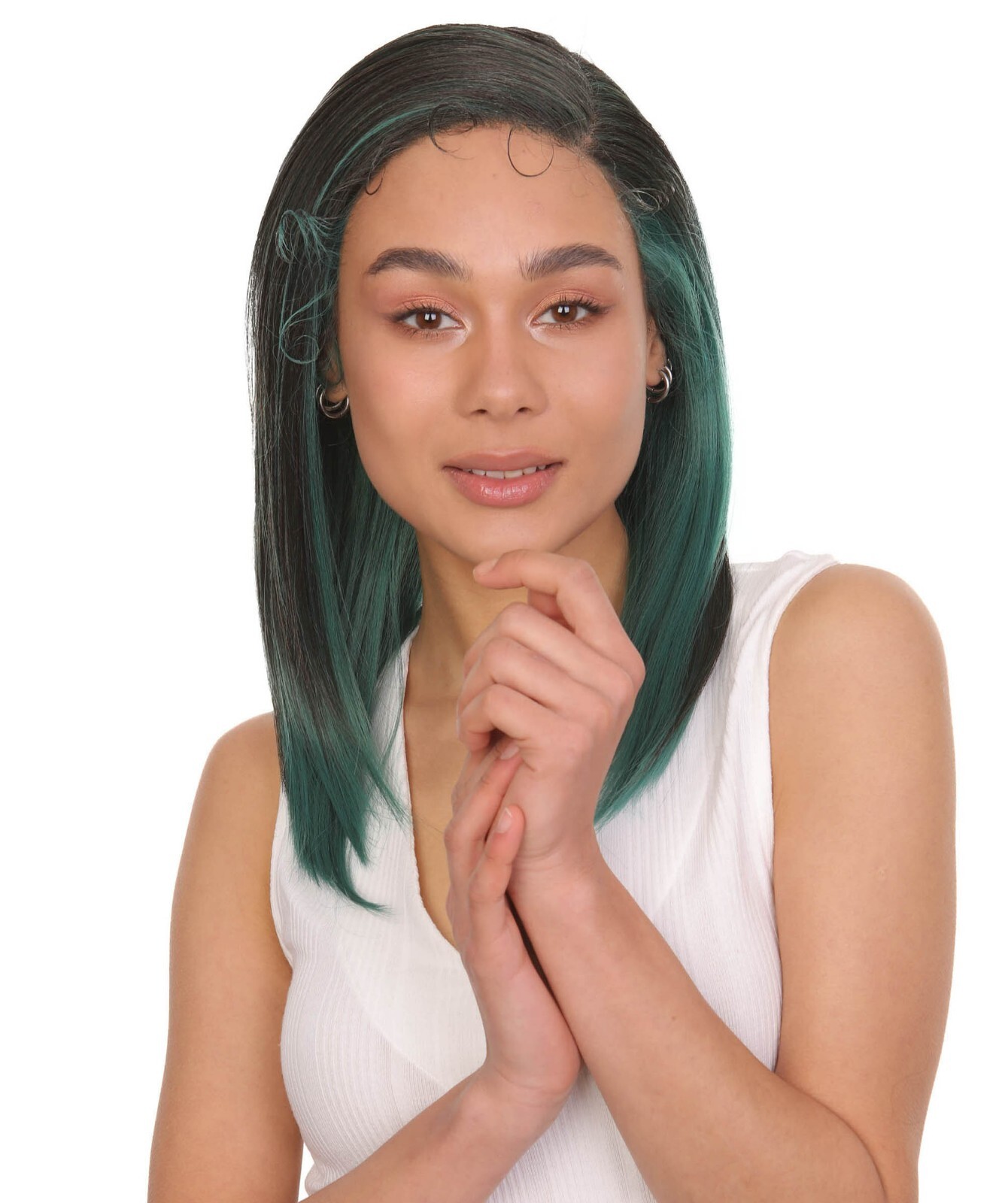 LUXLUXE Gabriell Straigh 18 inch Lace Front Wig, High Temperature Fiber, BL-0163