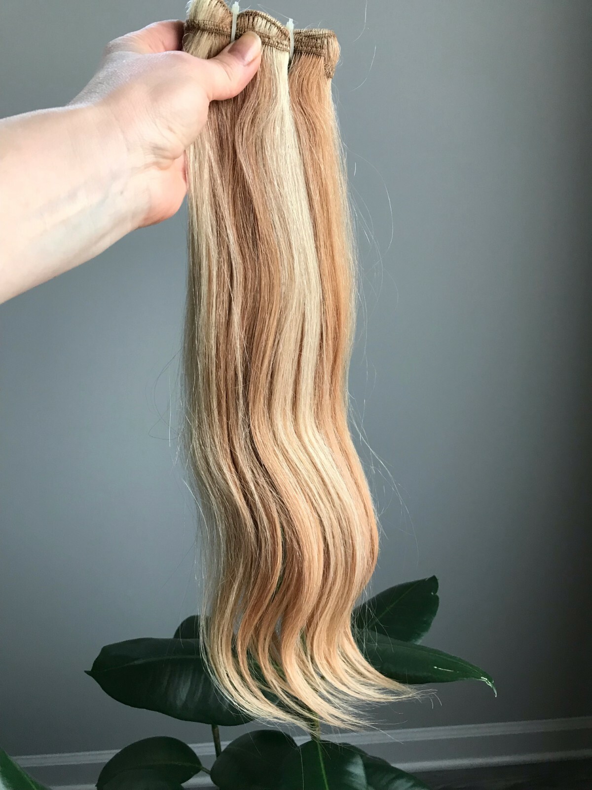 Highlight Blonde Weft Hair Extensions Sew in Human Hair 100g 19-20 inch