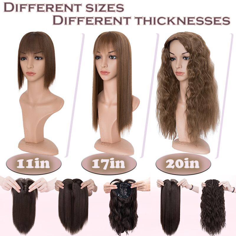 NEW Natural Toupee False Hairpiece Clip In As Human Hair Extensions Topper Wavy