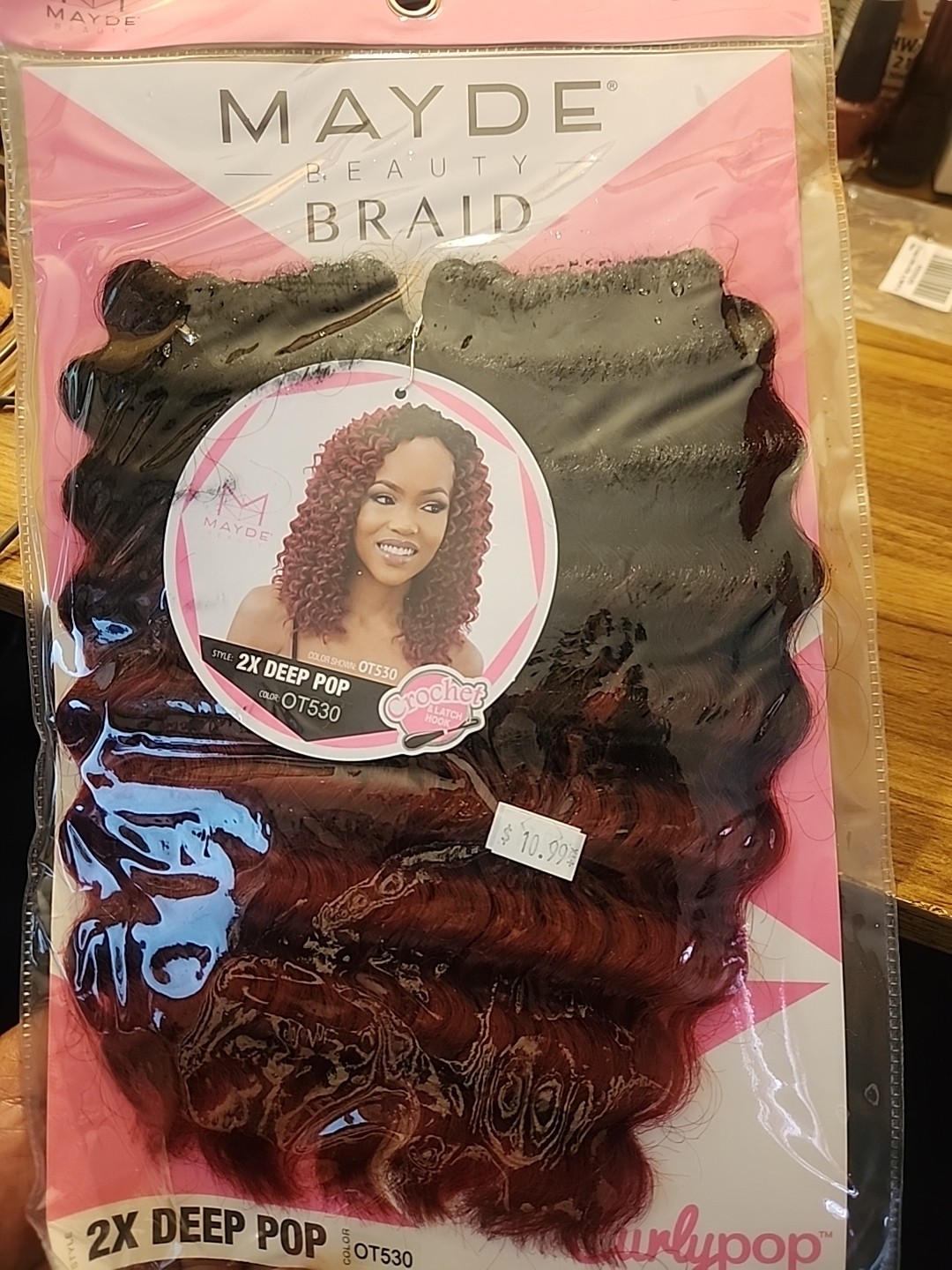 Mayde Beauty Crochet Hair 1 Pack Of Curly Deep Pop Color OT530 Synthetic Hair