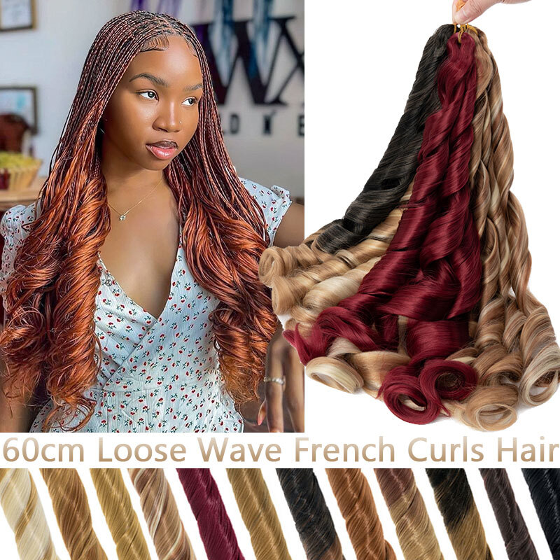 US French Curl Braiding Hair 24″ Pre-Stretched Bouncy Braiding Extensions Plaits