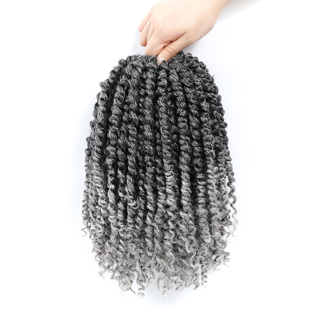 Passion Twist Crochet Hair 12Inch Grey Passion Twist Hair 8 Packs Pre-Twisted…