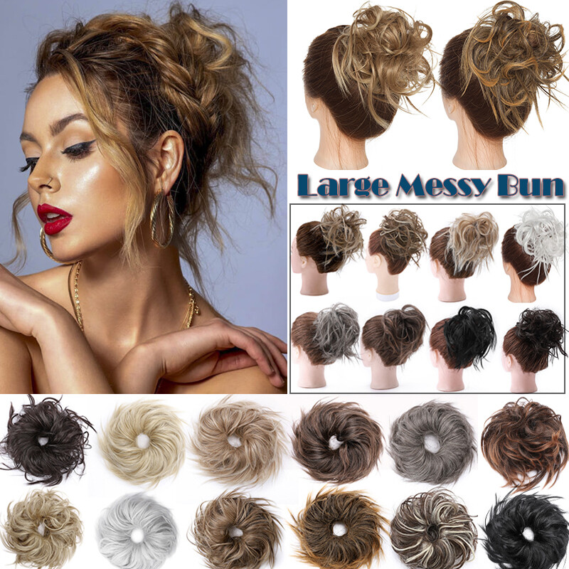 Curly Messy Bun Hair Piece Scrunchie Updo Cover Hair Extensions Natural As Human