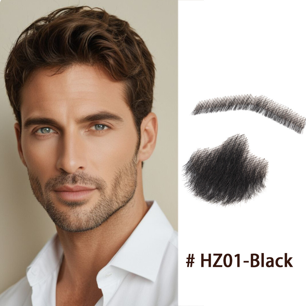 Man’s Fake Beard Hand Made Real Human Hair Invisible Mustache Men Film Makeup US