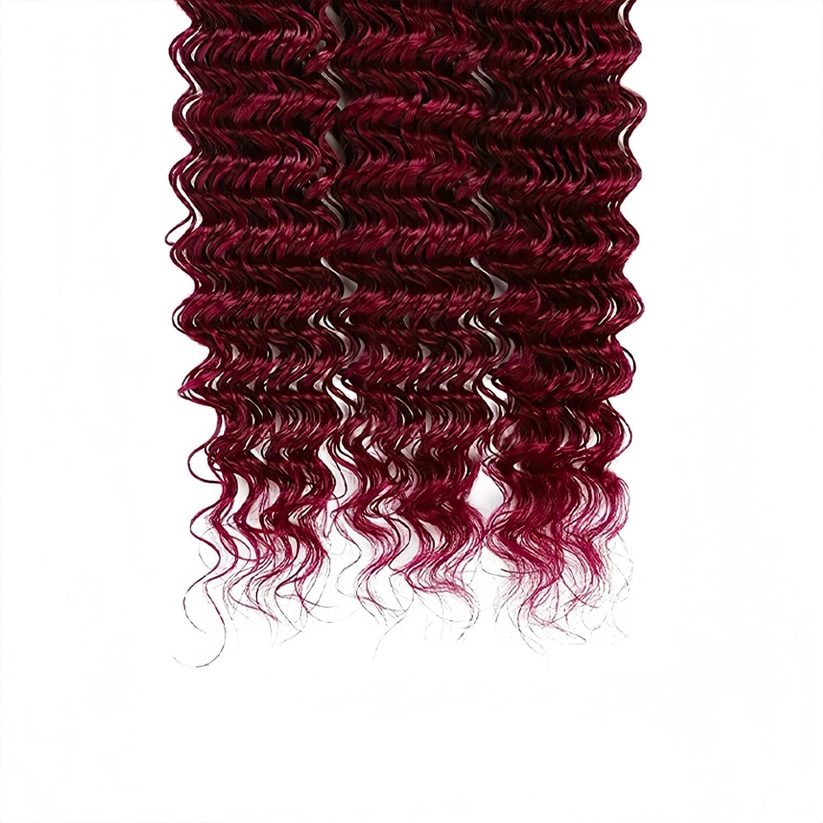 Lumwav Burgundy Deep Wave Bundles Human Hair 99J Color 24 26 28 Inch Brazilian