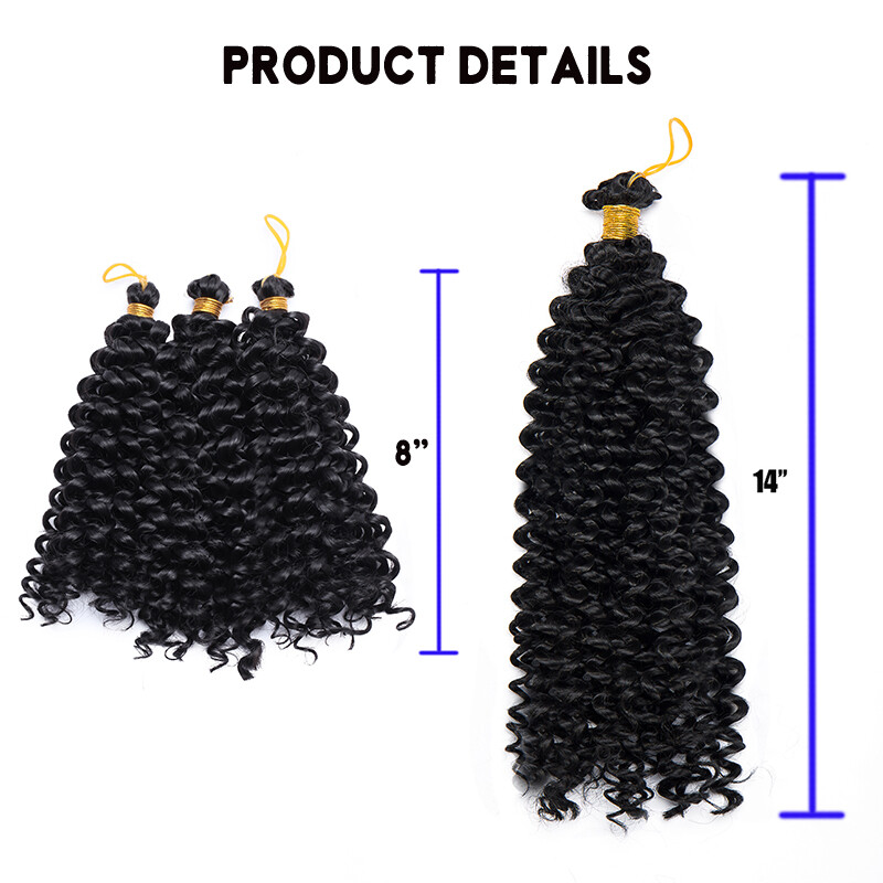 US Curly Water Wave Braids Twist Crochet Braiding Hair Extensions Ombre as Human