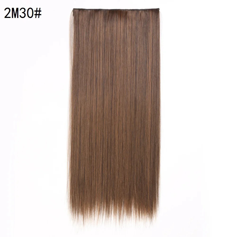 Five-card Clip In Synthetic Long Straight One Piece Hair Extension Seamless Hair