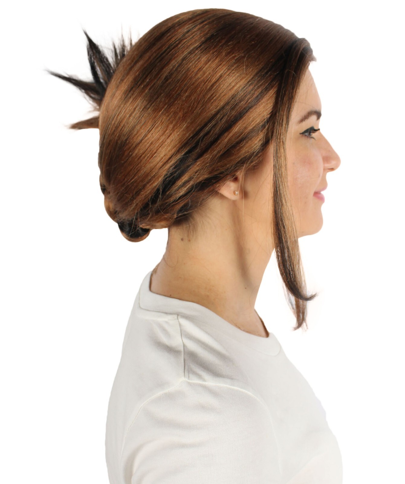HPO Women’s Brown Rose Wig, Best for Halloween,Flame-retardant Synthetic HW-7108