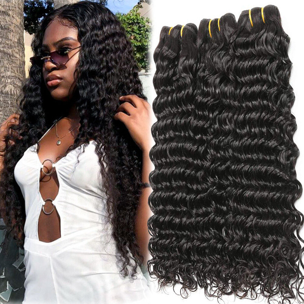 CLEARANCE 3Bundles Deep Curly Wave Indian Virgin Human Hair Extensions Weft 300G