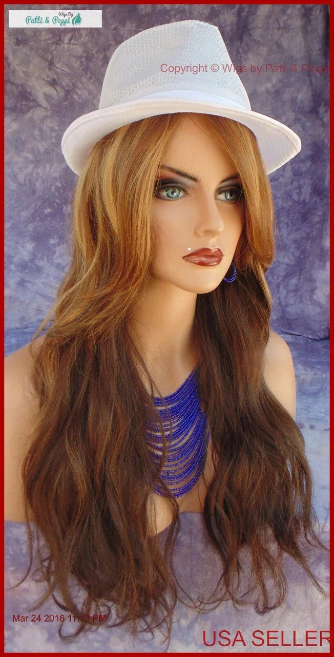 LONG SLIGHTLY WAVY WIG HEAT SAFE SKIN TOP CALI BLONDE STRIKING STYLE 1284