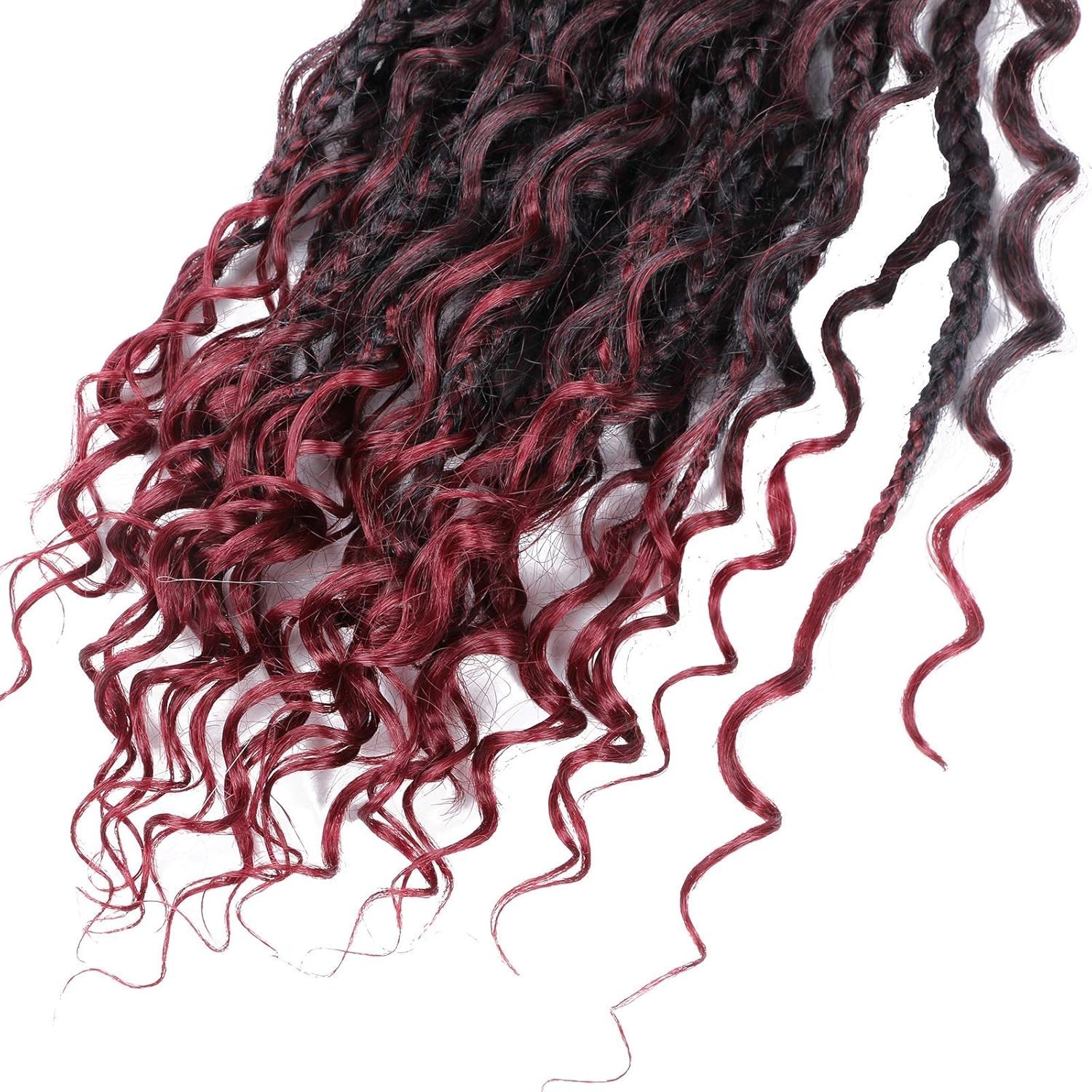 12 Inch Crochet Box Braids Curly Ends 8 Pack Synthetic Hair for Women
