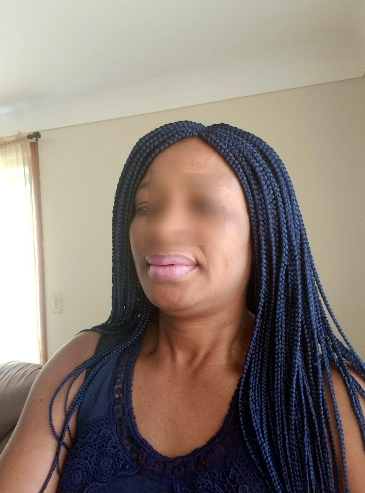 Fully Handmade 26” to 28” Micro Box Braid Wig Navy Blue