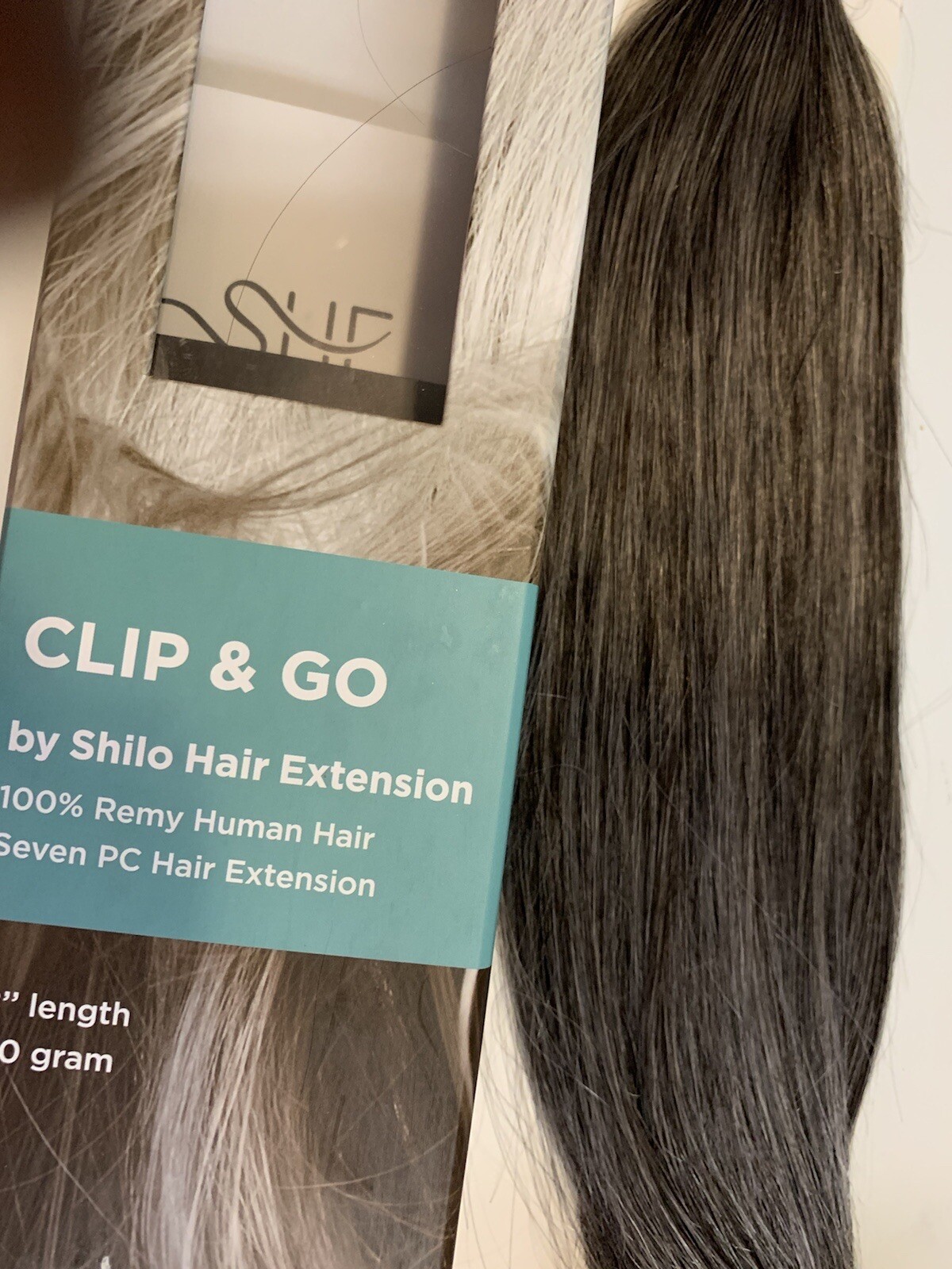 She By Beyound The Beauty Human Hair Extension 18” 100 grams #1 gray
