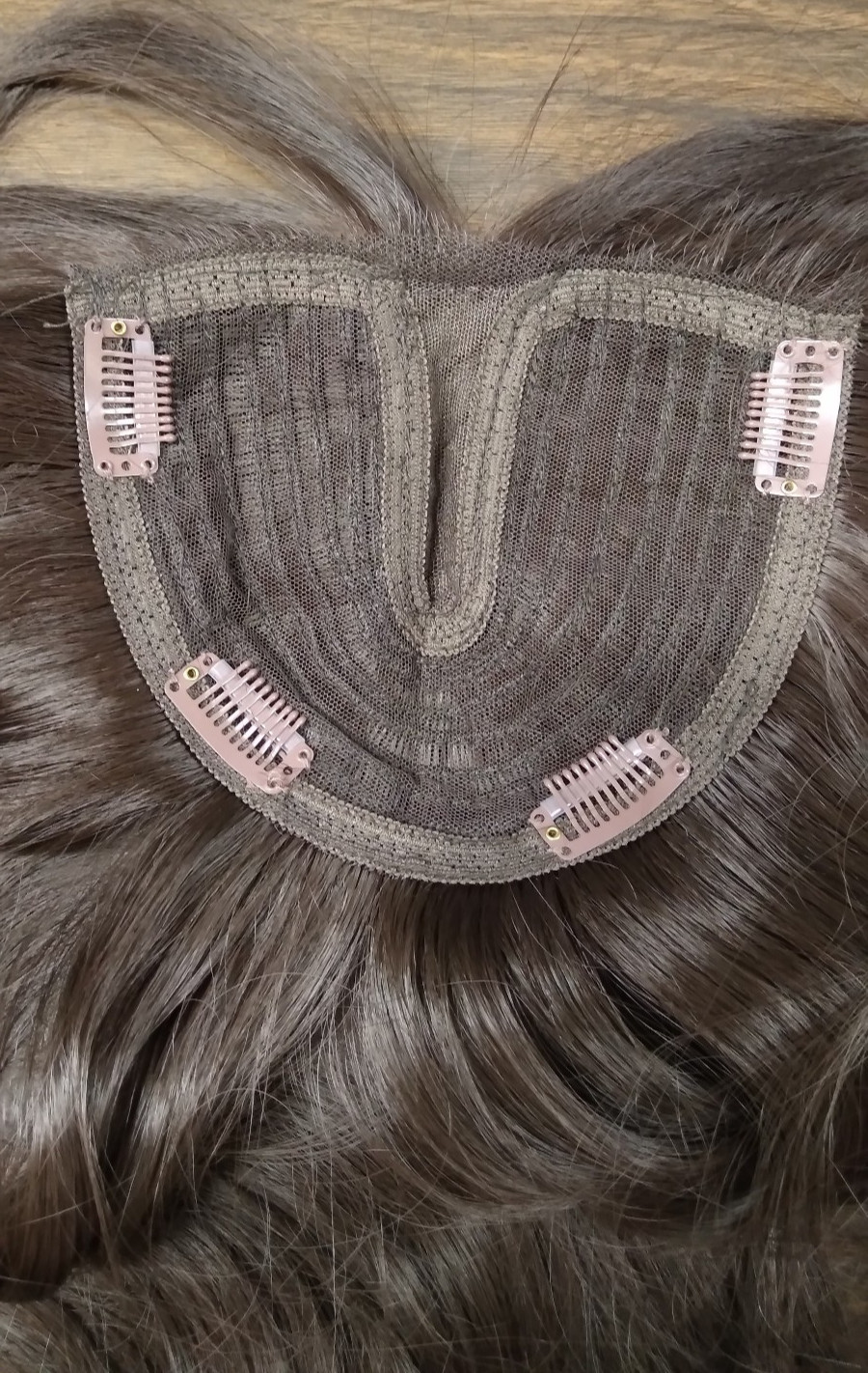 CIVRIE 18 inch Hair Topper Brown straight 360 woman wide center part quality