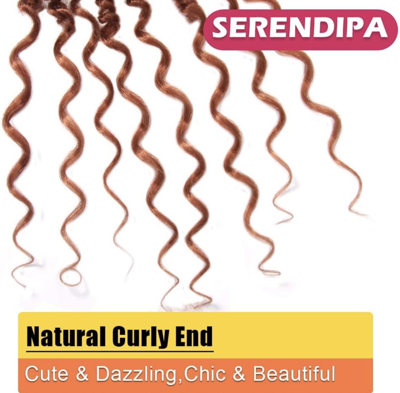 Serendipa Hair 8 Pks Passion Boho Twist Crochet 22″ Pre-looped 350# Ginger Red