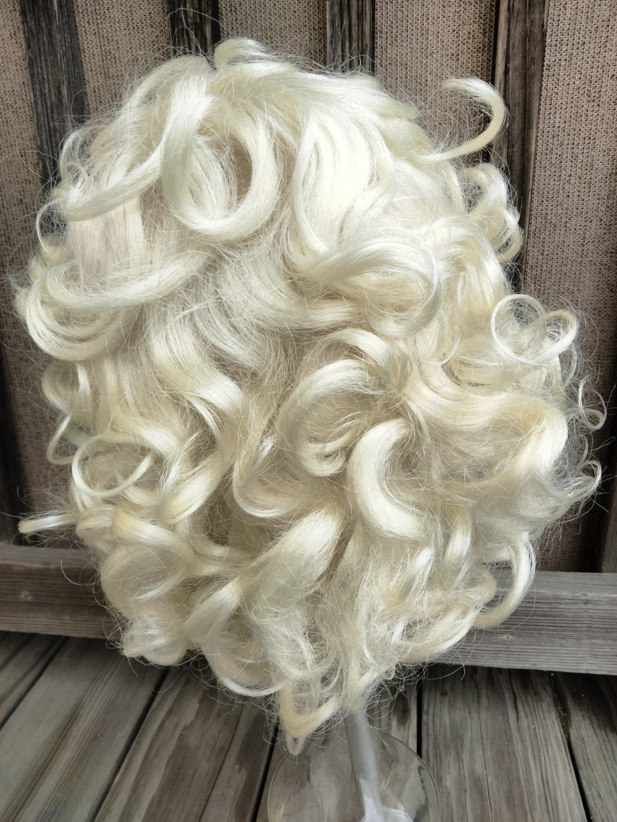 Vintage WEST BAY Curly Wig Blonde Synthetic Modacrylic Korea Japan Fiber
