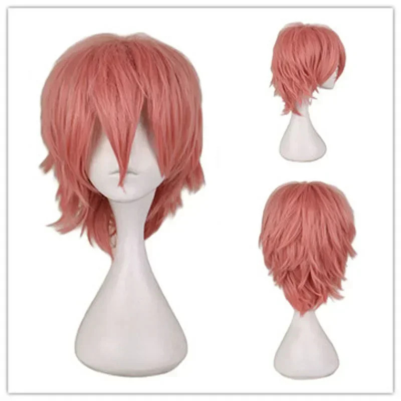 Universal Short Cosplay Wig Silver Red Pink Blonde Grass Green Black Straight