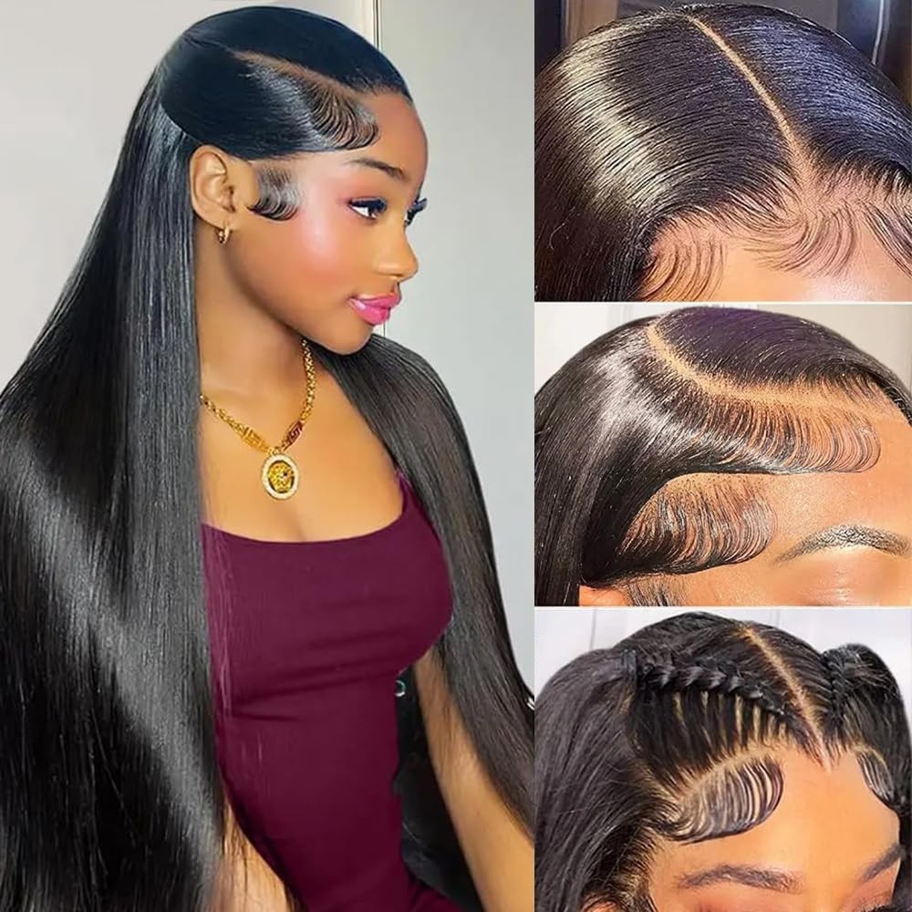 20 Inch Black 13×6 HD Lace Front Human Hair Wigs Pre Plucked 150% Density