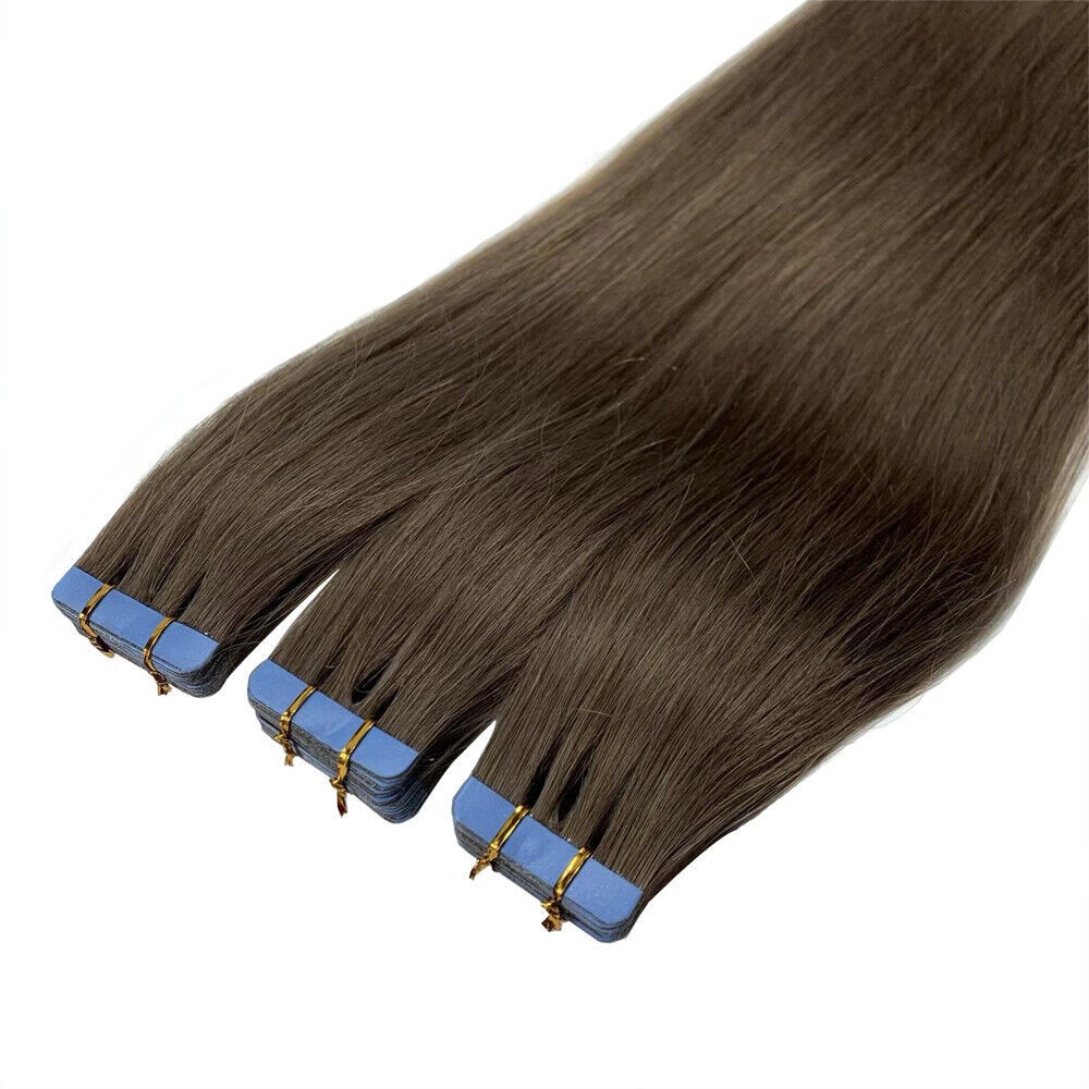 Tape in Human Hair Extensions Invisible Adhesive Glue Skin Weft Remy Hair16-26in