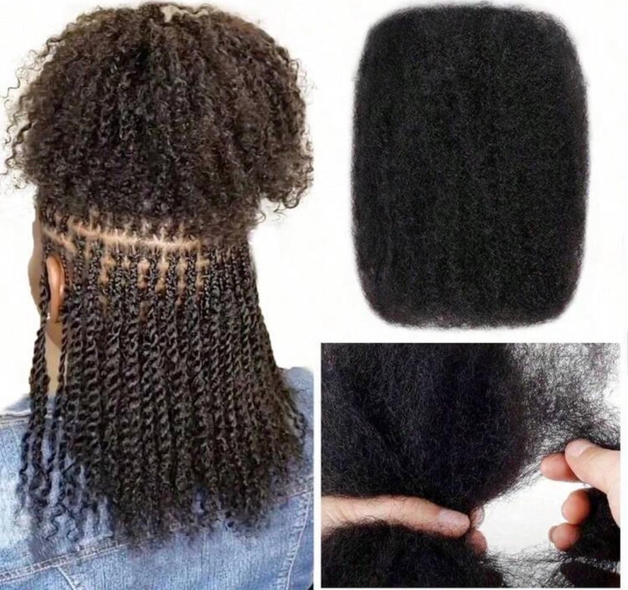 100% Afro kinky Human Hair Bulk, Twist, Braids, Dreads, 12” 14” Natural Gold.