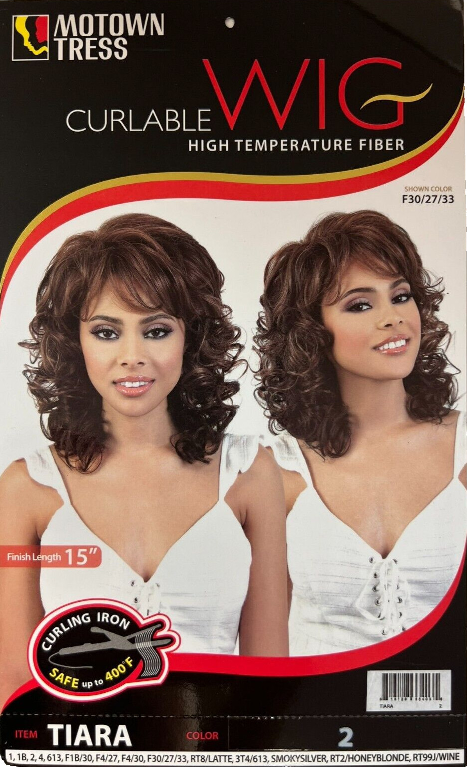 Motown Tress Tiara 2 Black Curlable Stylish Wig High Temperature Fiber F30/27/33