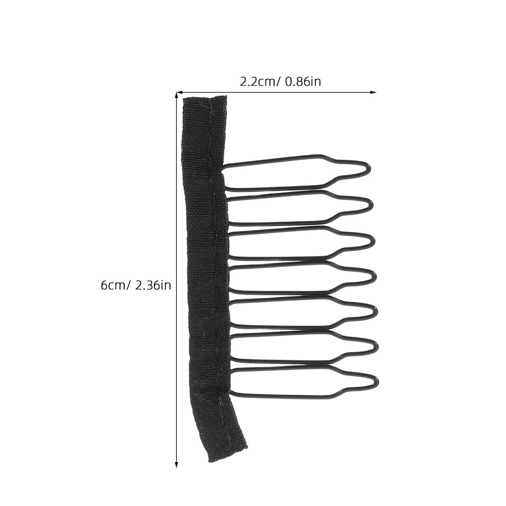 40Pcs Wig Attachment Clips Black Steel and Fabric for Secure Wig Installation