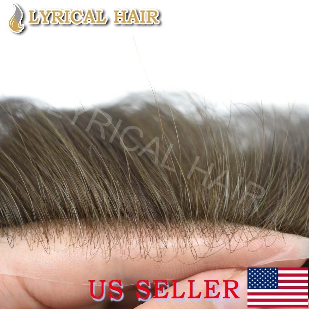 Ultra Thin Skin Mens Toupee All Colors Human Hair Piece Replacement System Wigs