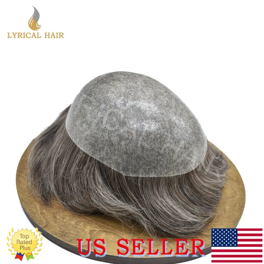 Lyrical Hair System For Men Toupee Human Hair System All PU Hairpiece Poly Wigs