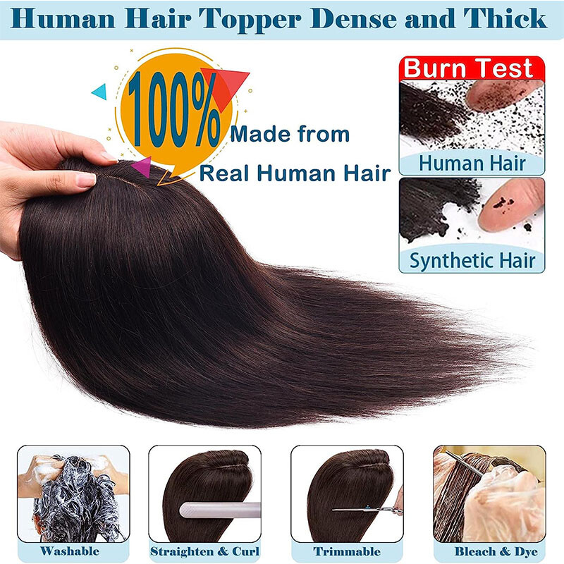 THICK MONO Top Pieces Toupee LACE 100% Remy Human Hair Toppers Silk Base