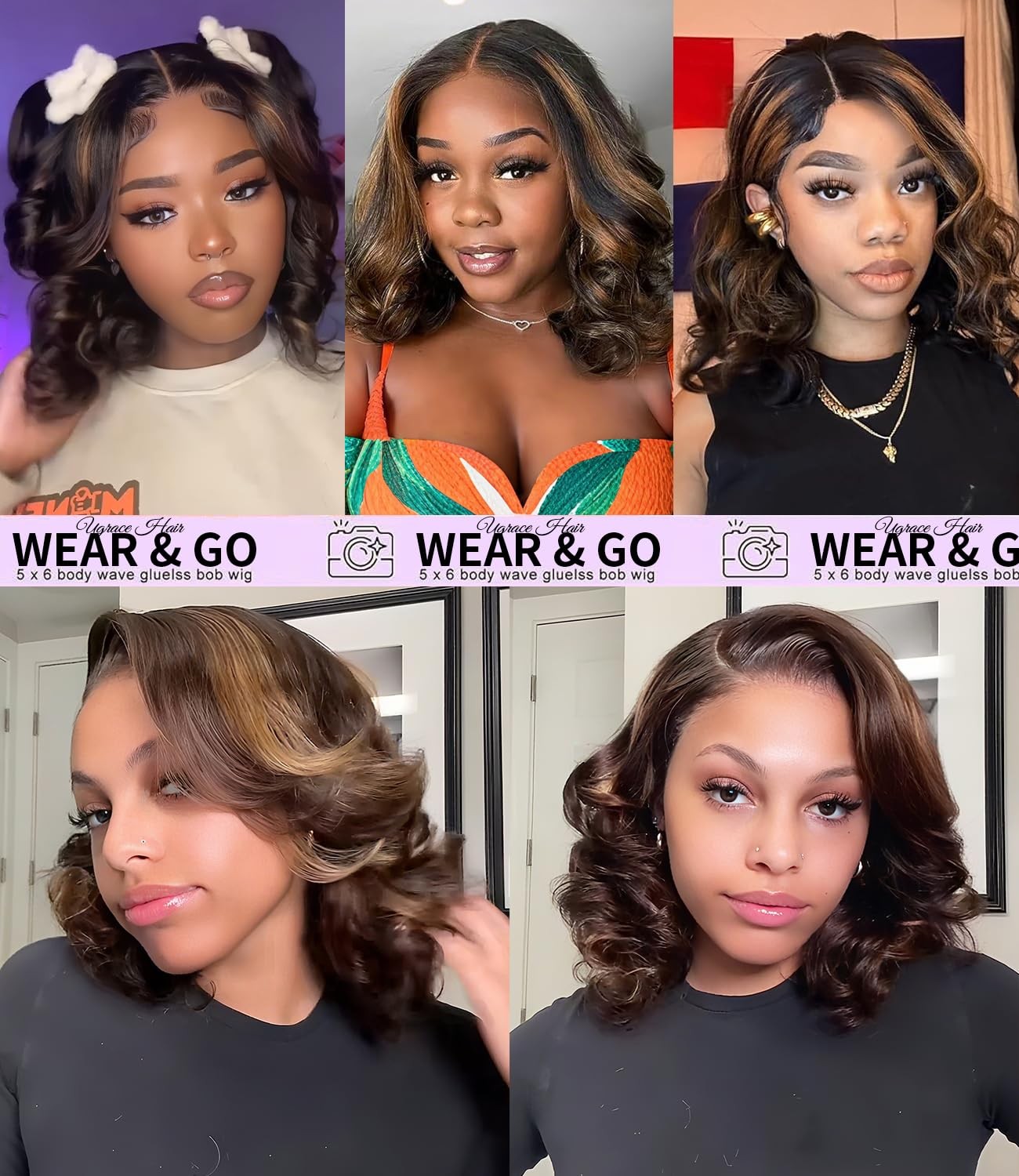 Highlight Lace Front Wig Human Hair Loose Wave 6X5 Glueless Wigs Human Hair P…