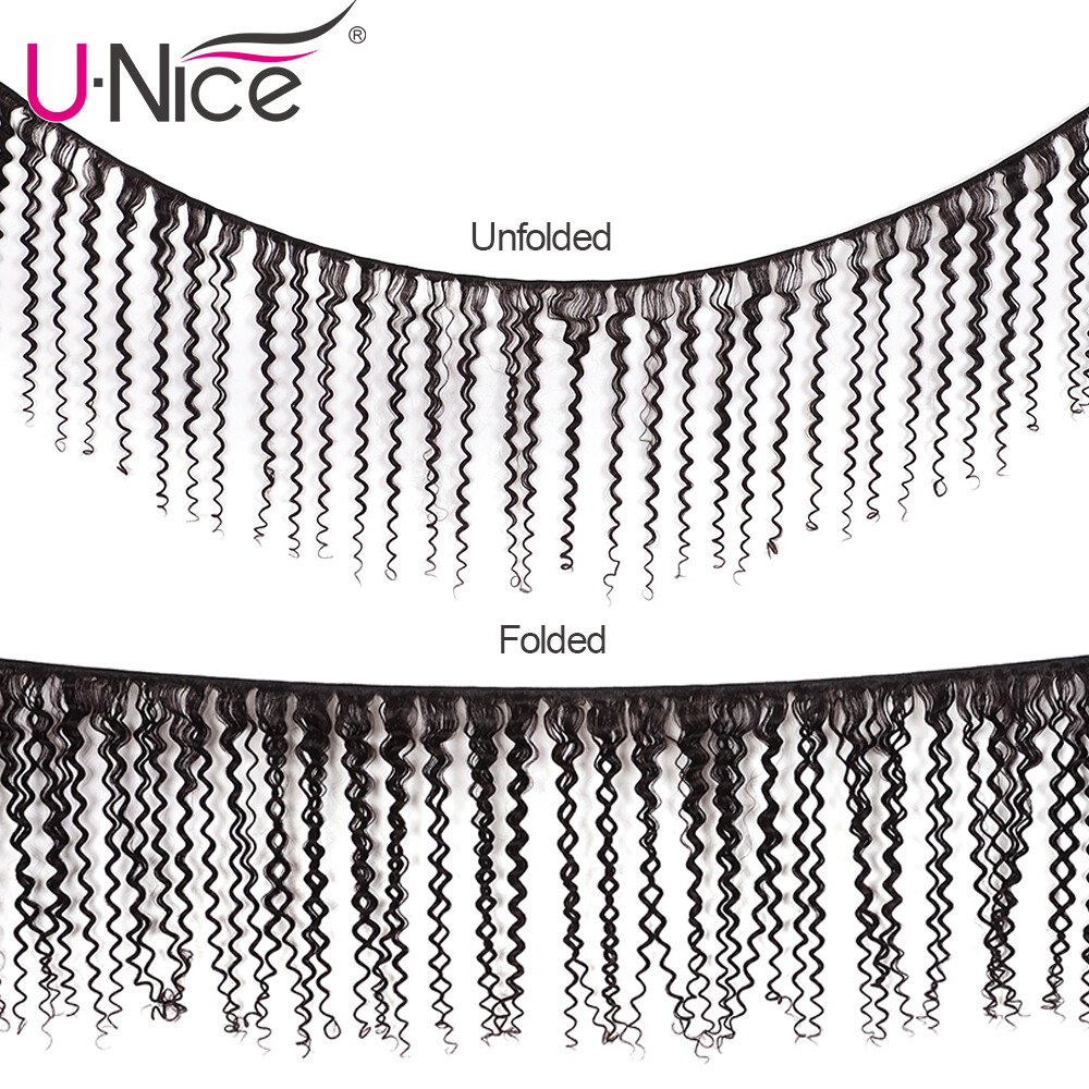 UNice Hair Brazilian Curly 3 Bundles Human Hair Extensions Virgin Hair Weaves US