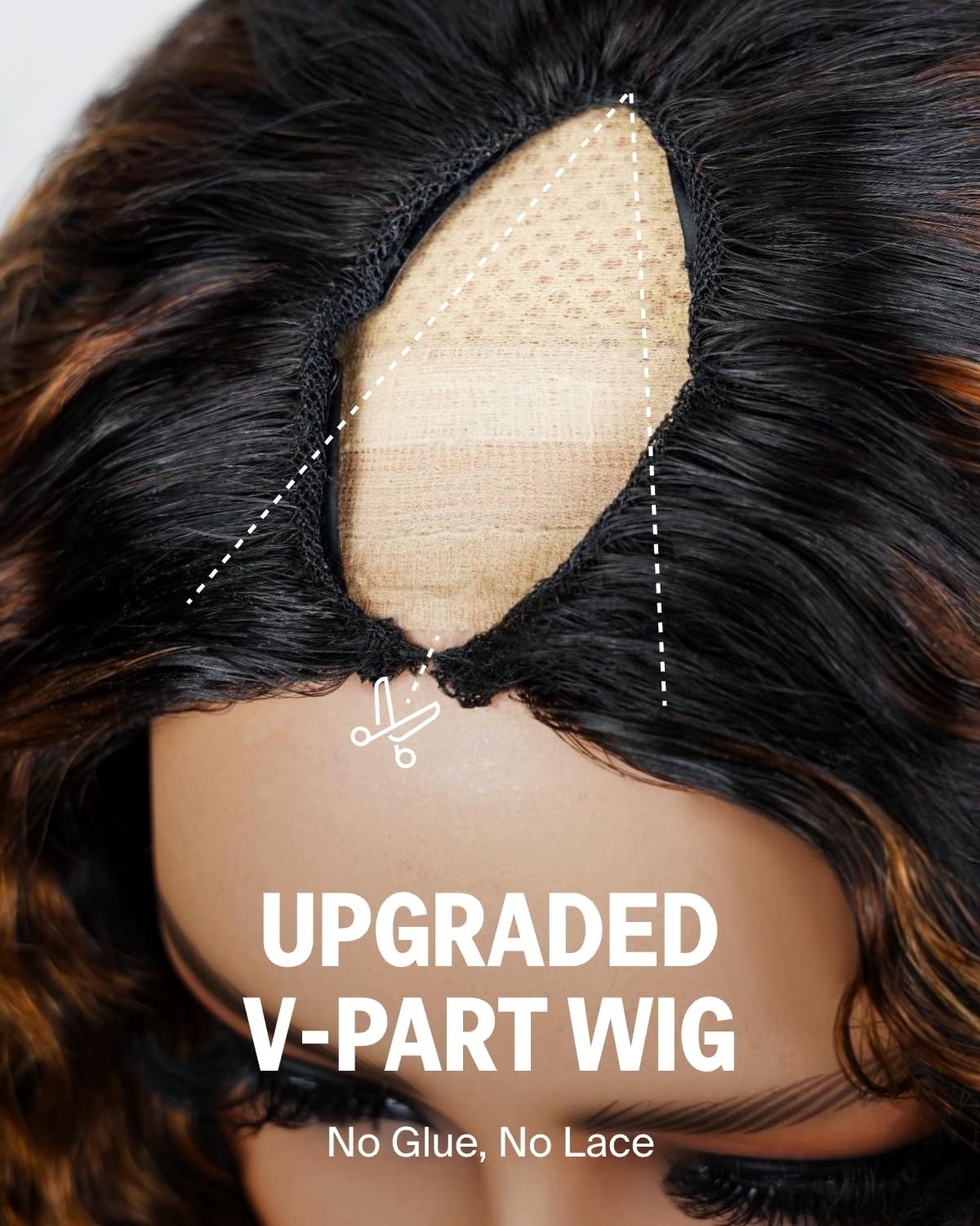 Megalook Hair V Part Wig Human Hair Highlight Wig 12A Deep Curly Wig Human Hair