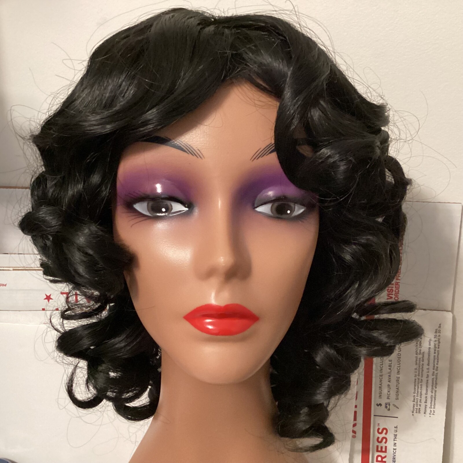 2 Wigs Fashion Full Wigs Curly Copper, Black Synthetic Women Daily Use Party