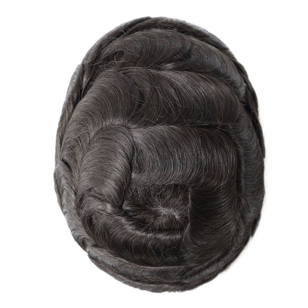 Mens Hair Replacement System Injection Skin Men Toupee Wig Hairpieces Human Hair