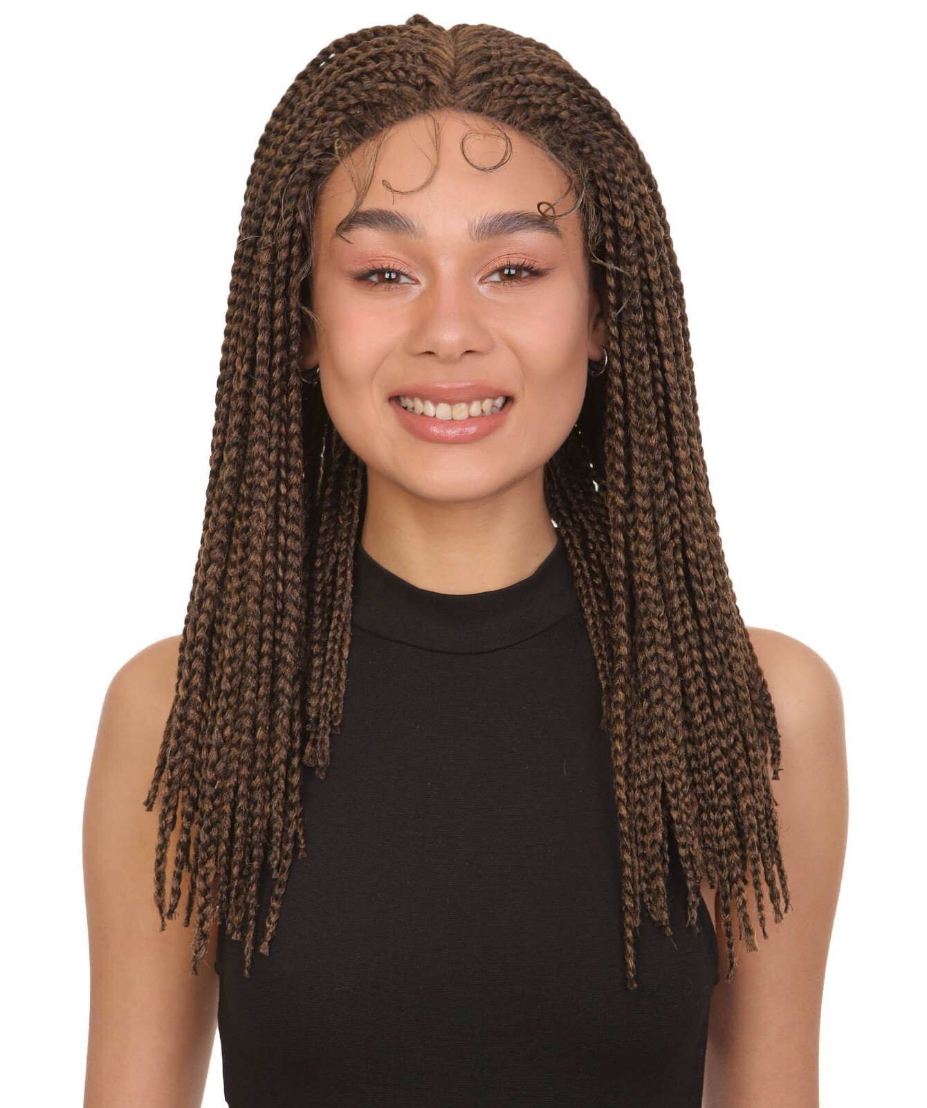 LUXLUXE Angela 16.5″ HD Lace Front Braided Wig with Baby Hair, BLB-0150