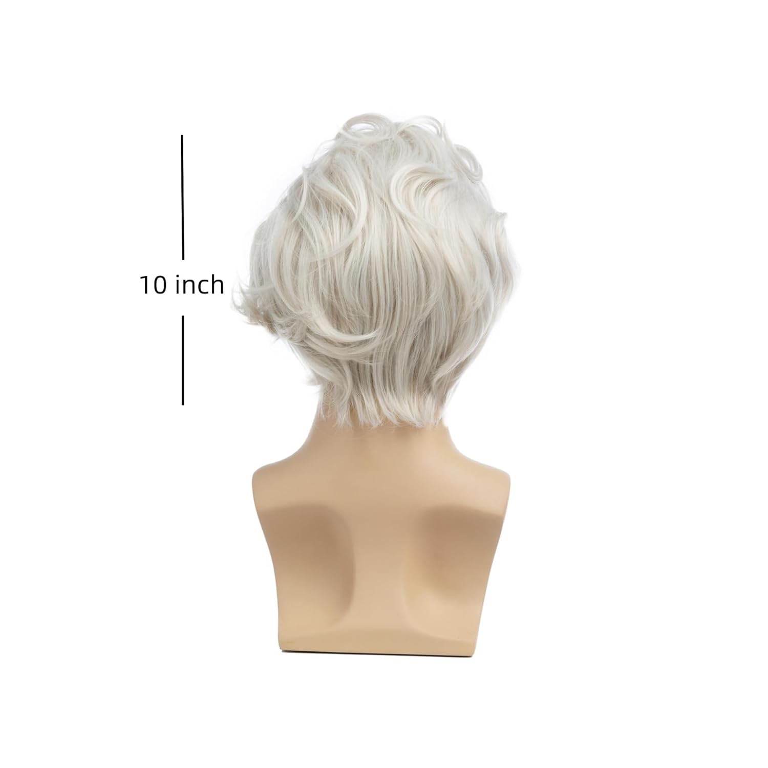 Mens White Wigs Short Fluffy Wave Synthetic Halloween Cosplay Silver Gray