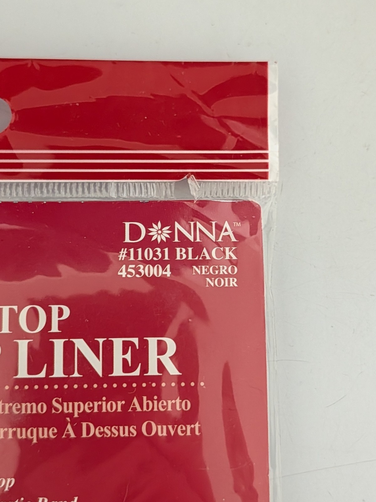 Donna Black Open Top Wig Top Liner #11031 New in Package