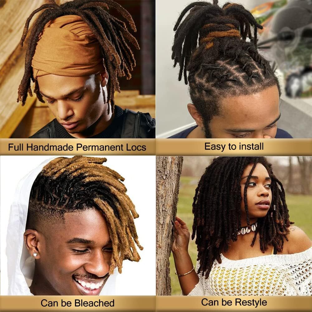 Crochet Braid Handmade Dreadlocks Hair 0.2/0.4/0.6/0.8cm human hair Extensions