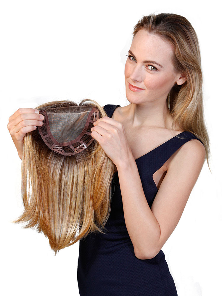 LACE FRONT MONO TOP STRAIGHT TOPPER by BelleTress, 14″ or 18″, *ALL COLORS* New