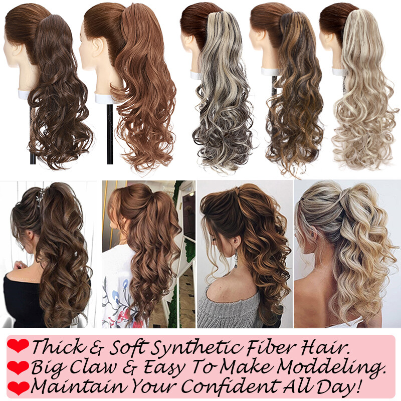 Jaw Claw Ponytail Thick Clip In Hair Extension Pony Tail Hairpiece Real As Human