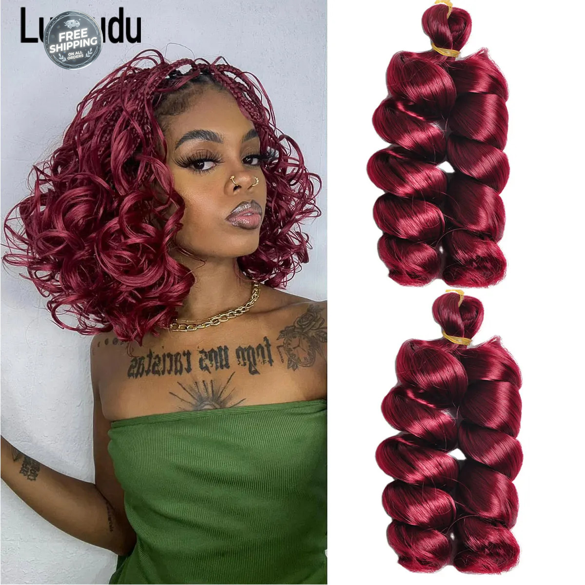 Bouncy Loose Curly Pre Stretched Braiding Hair Synthetic Easy Braid Crochet