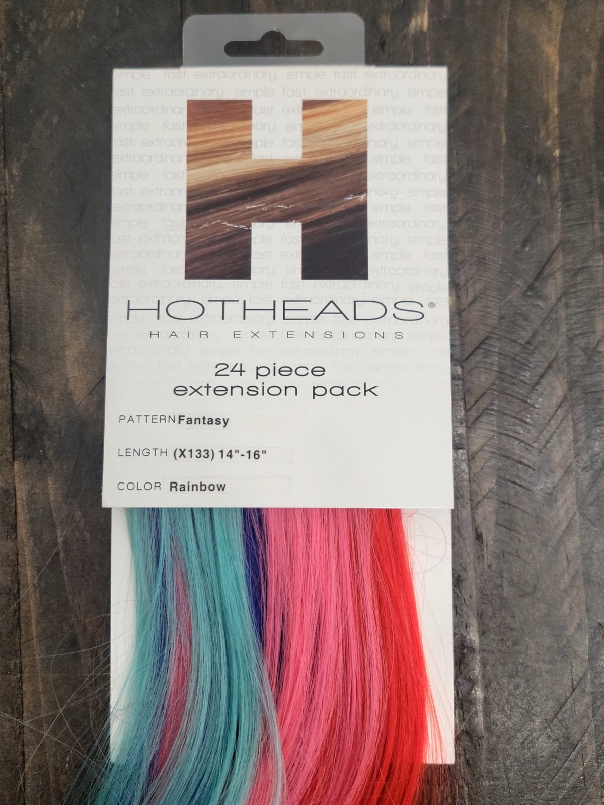 Hotheads X133 Fantasy Hair Extensions 14 Pcs Tape 14″-16″ Color Rainbow