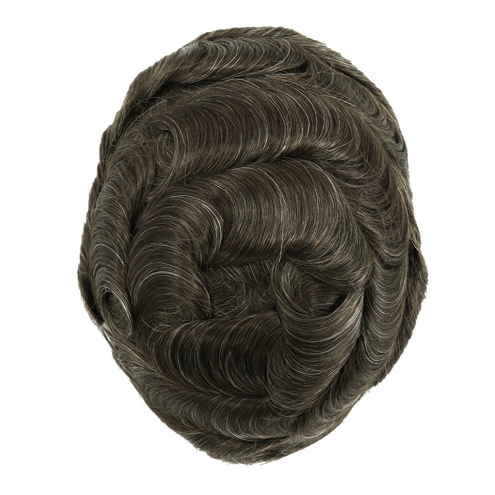 Toupee Hairpieces Invisable Super Thin Skin Male Wig Real Human Hair System 7×9