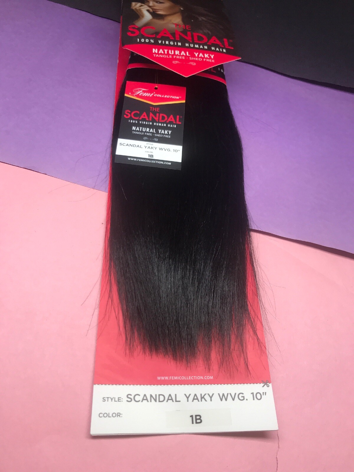 Femi_Collection Scandal Virgin Human Hair Weave_YAKY_10″_#1B
