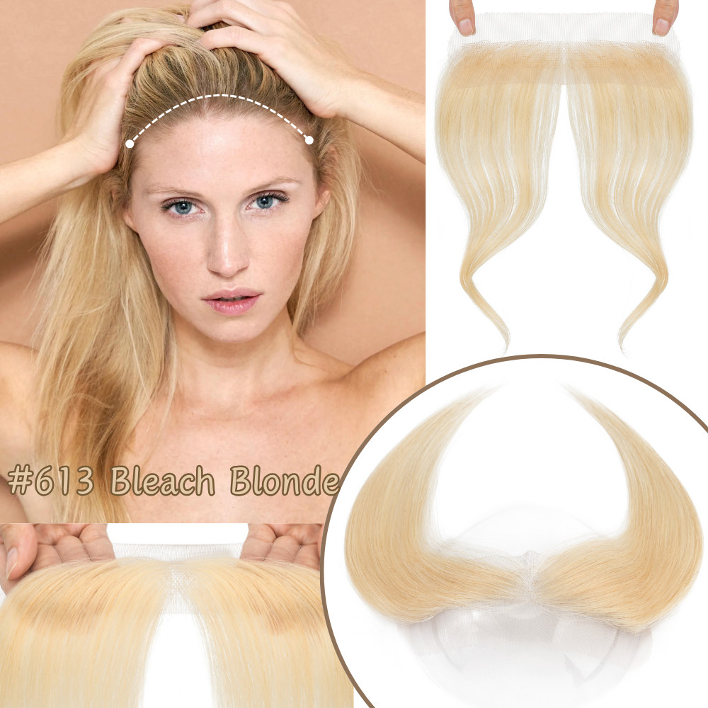 Hand-Tied Front Hairline Human Hair Patches Hairpiece Topper Full Lace For Women