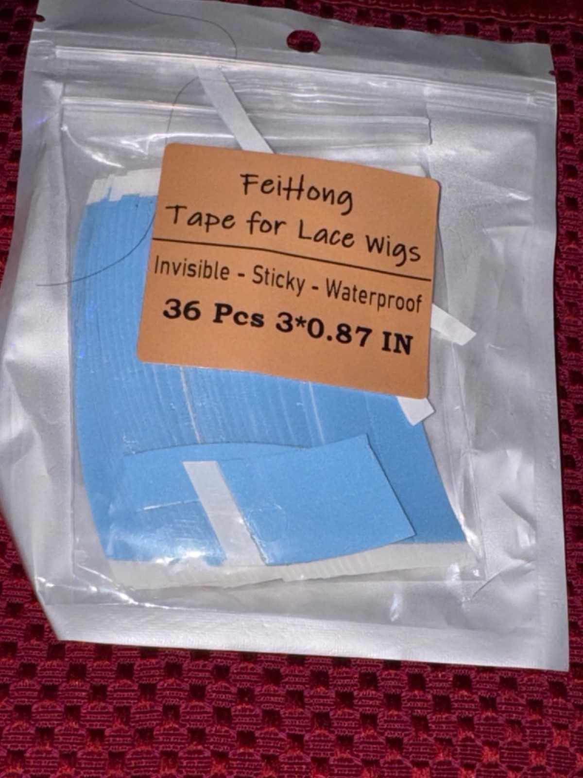 36PCS Blue C Shape Wig Tape Strong Hold Double Sided Waterproof for Lace Front W