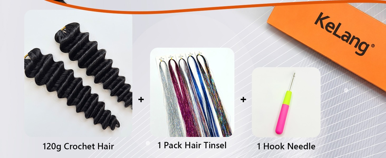 120g – 20 Inch – 100strands – Miracle Knots Crochet Human Hair Loose Deep Wave