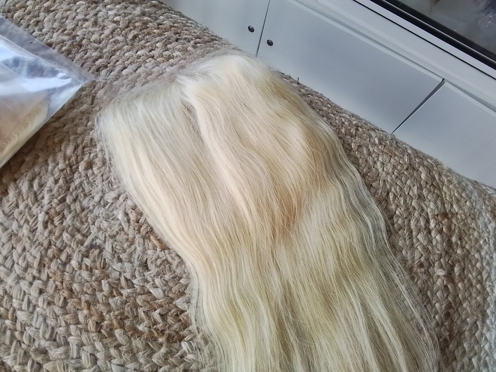 12A 18″ RUSSIAN HUMAN HAIR STRAIGHT PURE BLONDE 613# 7X7 WIDER LACE CLOSURE 90g