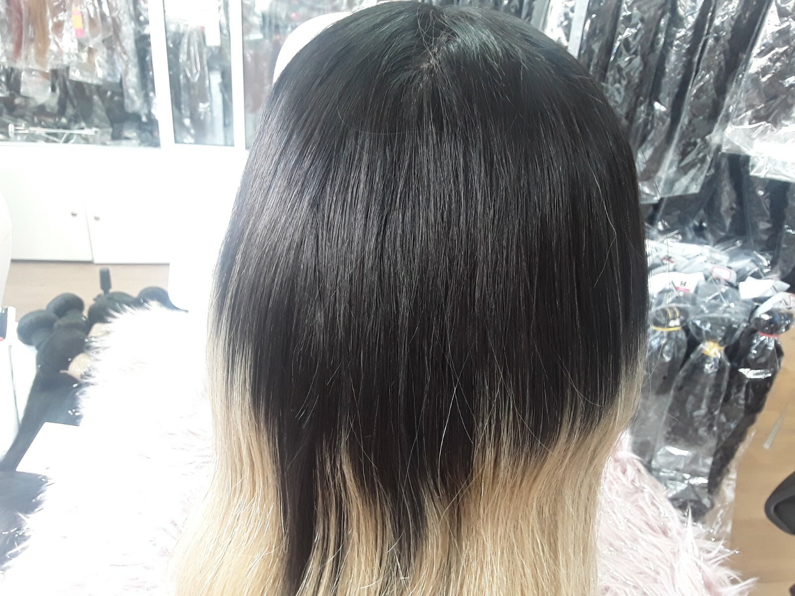 12A 18INCH BRAZILIAN GLUELESS SILK BASE TOP FULL LACE WIG STRAIGHT 1#/27# 180%